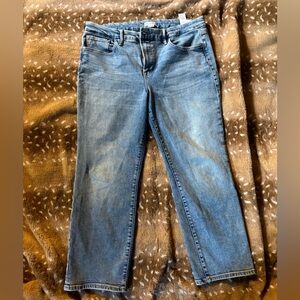 Good American Straight Leg Blue Jeans
